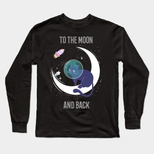 To The Moon And Back Cool T-Shirt Design Long Sleeve T-Shirt